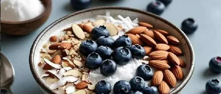 Coconut, almond and blueberry bowl